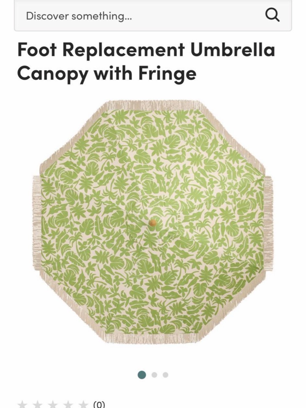 NWT World Market Leaf Fringe Patio Umbrella Canopy Replacement - 9ft Diameter